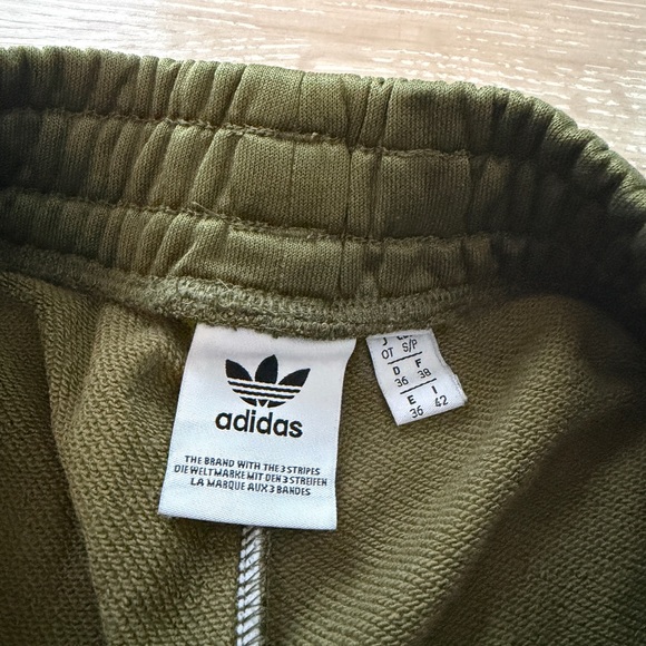 Adidas Olive Green 3-Stripe Athletic Shorts - Picture 3 of 5